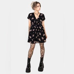 NWT Disturbia Carrion V-Neck Mini Smock Dress US 16 / UK 20